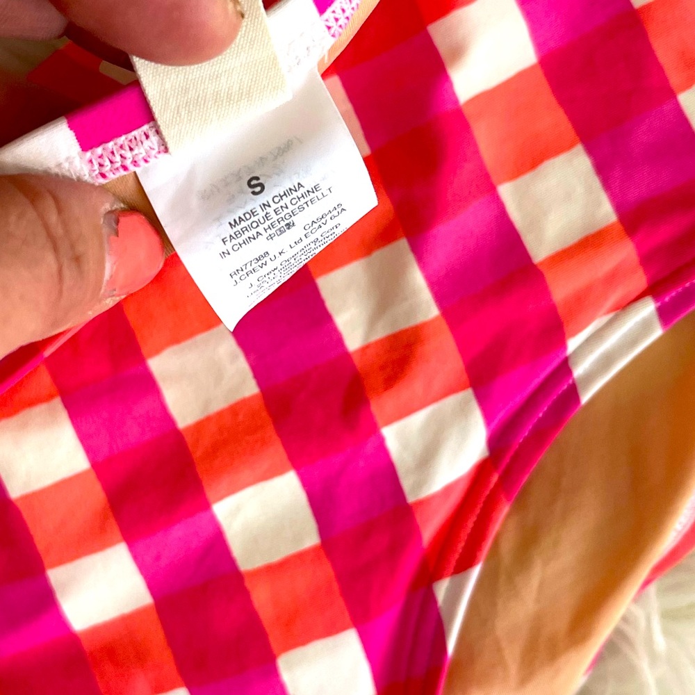 Jcrew Checkered/Gingham Strapless High Waisted Tw… - image 5